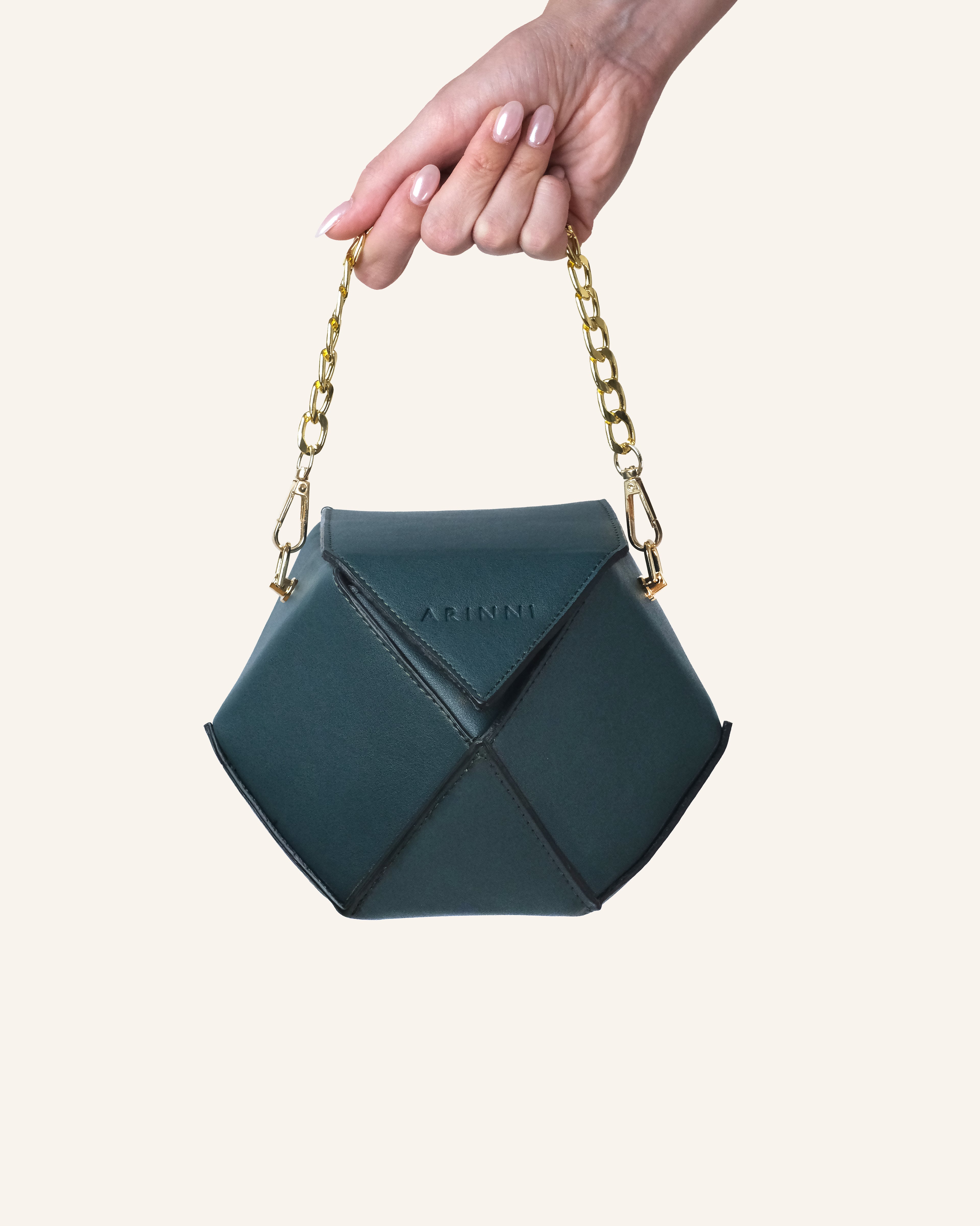 Nuit Hand Bag Metallic Green