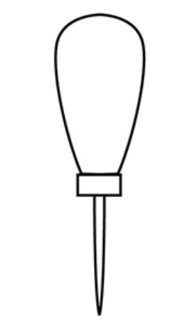 Line drawing of a whisk on a white background