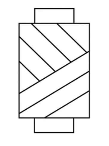 Black and white geometric design on a white background